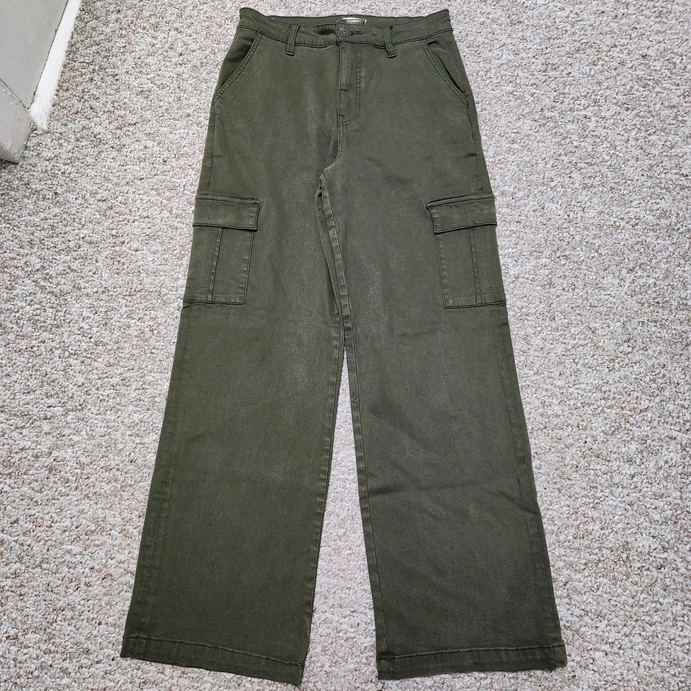 KUT from the Kloth 8 Miller Wide Leg Cargo Pants Olive Green High Rise Relaxed